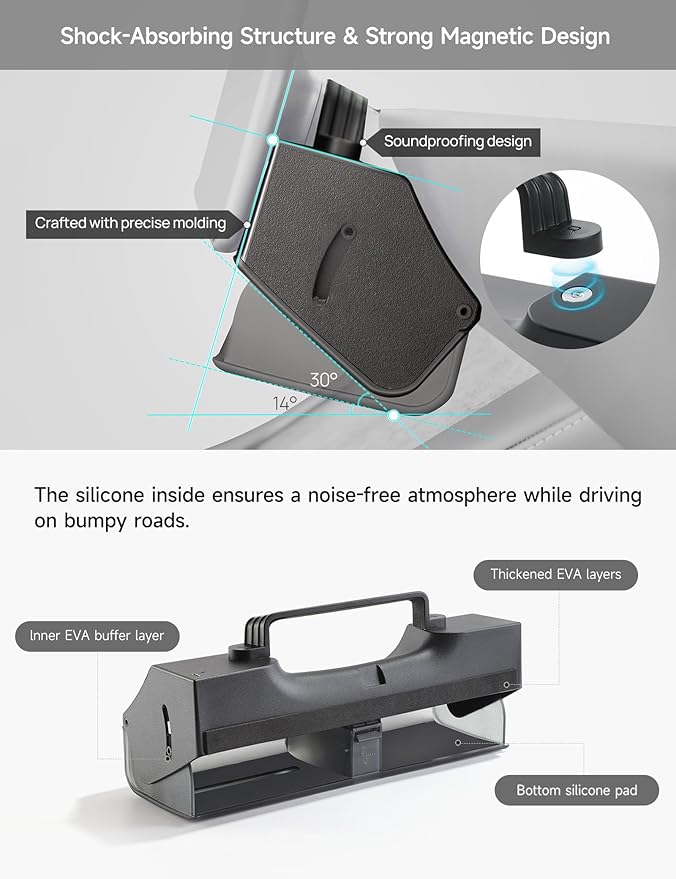 TPARTS Hidden Magnetic (Under Screen) Storage Box for Tesla Model 3/Y with Open-close Design Center Console Organizer Dashboard Vehicle Tissue Holder with Smart Warm White Light