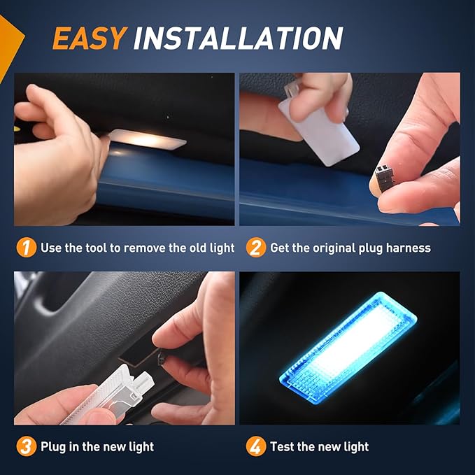 Nilight 2PCS LED Interior Door Panel Light Courtesy Warning Lights Aqua Beam Plug and Play Compatible with BMW 1 3 5 6 7 Series Z4 X3 X5 X6 E82 E88 E90 F03 E60 F10 E65 E66