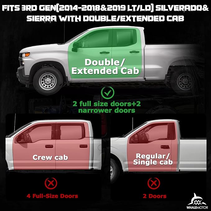 Underseat Storage Compatible with 2014-2018 Chevy Silverado GMC Sierra Double/Extended Cab 1500(Inclu 2019 Ld/Lt)& 2015-2019 2500 3500 HD, Upgraded Rear Under Seat Organizer Cargo Box