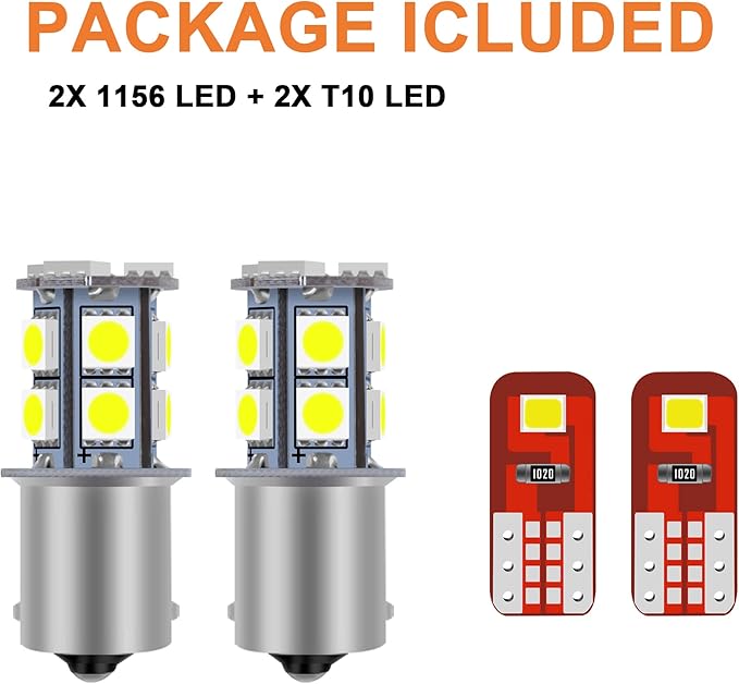 3Pcs White Interior Map Dome Light LED Bulbs Compatible with 1987-1996 Ford F-150 F-250 Bronco