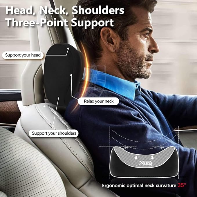 2Pcs Car Neck Pillow, Ultra Comfortable Neck Pillow for Driving, Soft Car Headrest Pillow Like Clouds, Make Your Driving More Comfortable, Suitable for Driving, Traveling