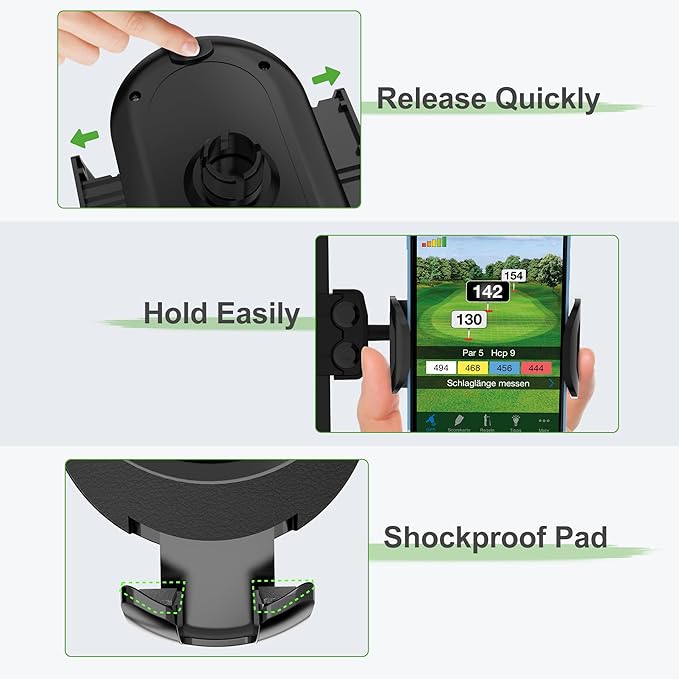 10L0L Golf Cart Phone Holder iPhone Caddy Mount Fits Yamaha EZGO TXT RXV Club Car w/ 0.75"-1.25" Square Tube Stand Bracket