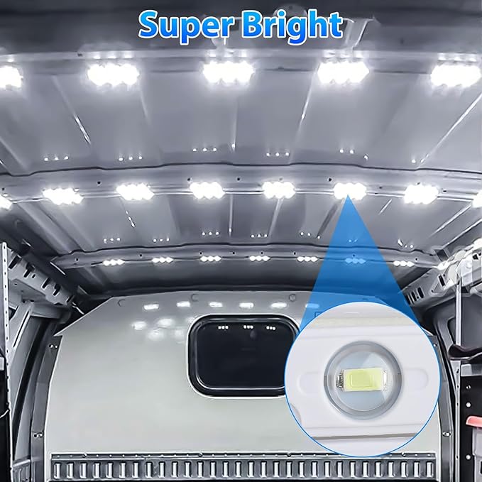 Linkstyle 12V 120 LEDs Van Interior Light Kits, 12V LED Light Strip LED Module Lights Ceiling Lamp for Car Van Truck Auto Vehicle Boats Christmas, 40 Modules