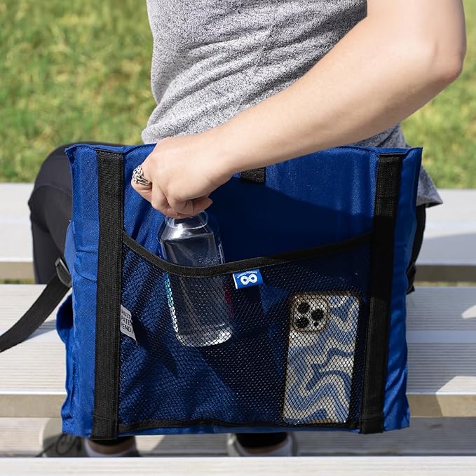 Everlasting Comfort Stadium Seats with Back Support - Adjustable Memory Foam Bleacher Chairs with Back and Cushion, Portable, Easy Folding Stadium Seat Cushion with Storage Pocket