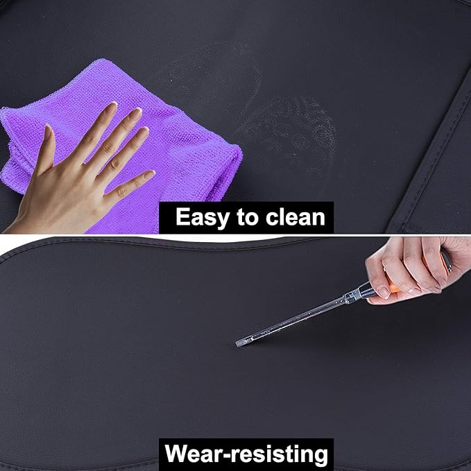 PLTCAT 2 Front Car Seat Covers Set, Car Seat Cushions with PU Leather Compatible with Most Cars, Suvs, Vans Trucks(Black, 2 PCS Front)