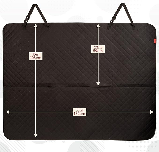 Lusso Gear Dog Car Seat Cover - Waterproof & Non-Slip Seat Protector - Universal Fit Truck & SUV Covers - Quick Install & Machine Washable Travel Accessory for Dogs - Black, Oxford Fabric