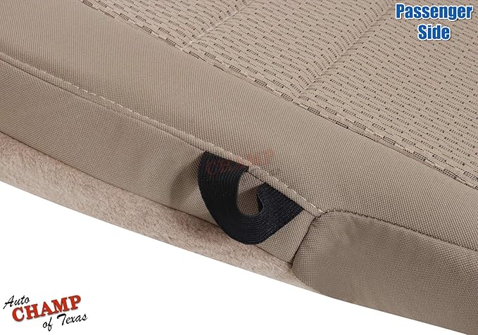 Compatible with 2009-2012 Dodge Ram 1500, 2500, 3500 SLT - Passenger-Side Bottom Cloth Seat Cover - Light Pebble Beige Tan