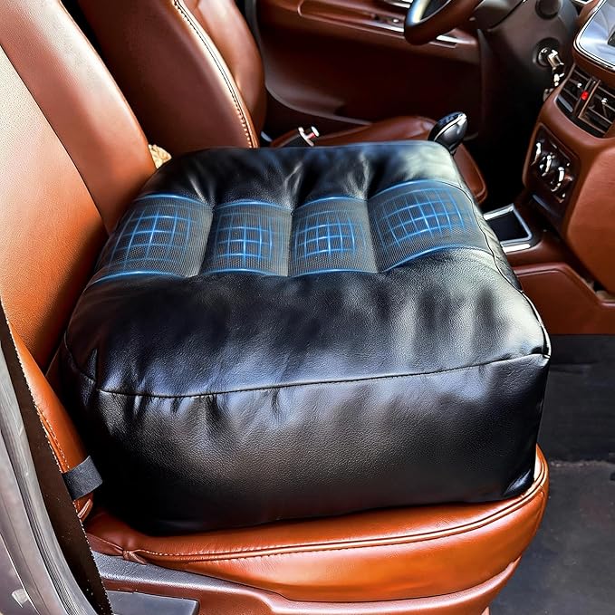 Adult Booster Car Seat Cushion for Office Chair & Driving 17.7"x15.7"x5.9" Thick Car Seat Cushion with Handle & Non-Slip Base Ergonomic Support Improved View