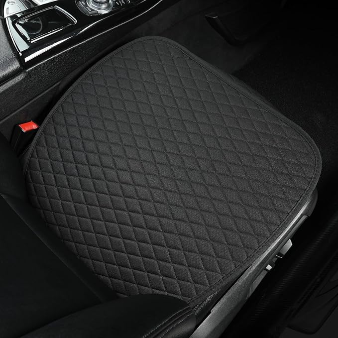 West Llama Linen Car Seat Covers,Bottom Seat Covers for Cars Include 2 Piece Front Driver Seat Pad Mat Universal Fits 90% Vehicles,SUVs,Cars,Sedans(2Piece-Black)