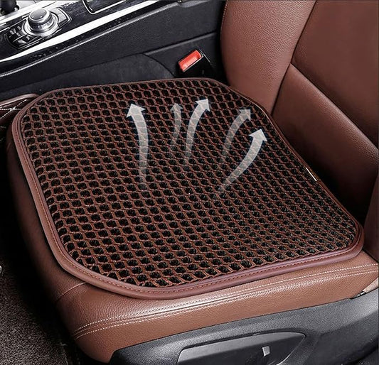 New Summer Vented Cooling Air Mesh Seat Cushion Pad for Car,Universal Ventilated Breathable Seat Cover Fits Car SUV Truck Van Pickup of Driving Seat for Men Women (Brown-SeatCushion-1PCS)