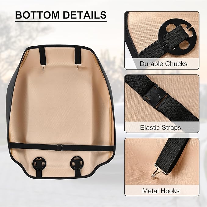 Black Car Seat Cover 2 Pack, Universal Leather Front Seat Covers Bottom Protector, Anti-Slip and Full Wrapping Edge Compatible with Most of Vehicles - SUVs/Sedans/Pickup Trucks