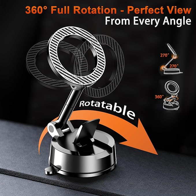 Qifutan for MagSafe Dash Mounted Holders Phone Holders for Your Car Phone Mount for Car Windshield Dashboard Universal Desk Mounts Hands Free Automobile Cell Phone Holder Fit for iPhone Smartphone