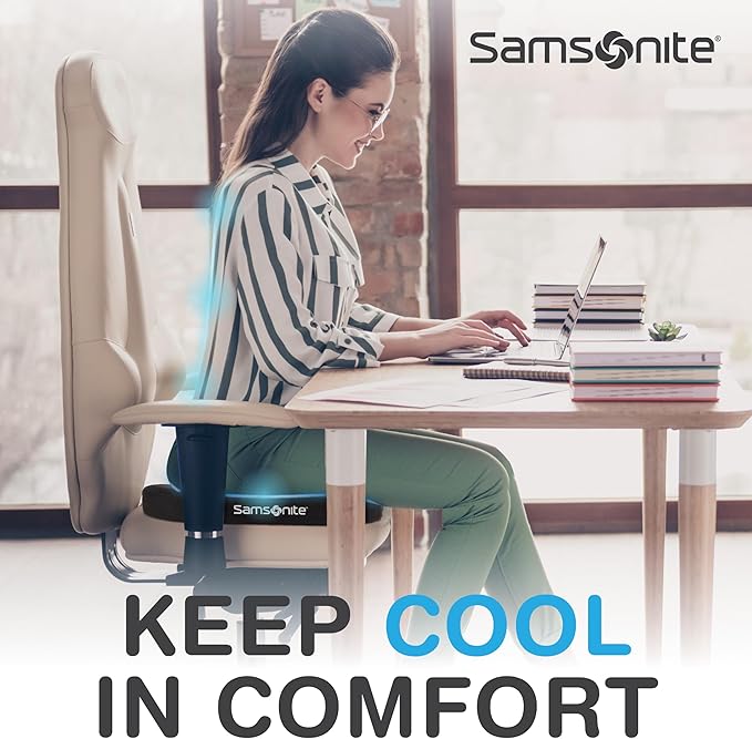 SAMSONITE - Extra Firm & Thick Seat Cushion with Cooling Gel, Experience Triple Layer Comfort