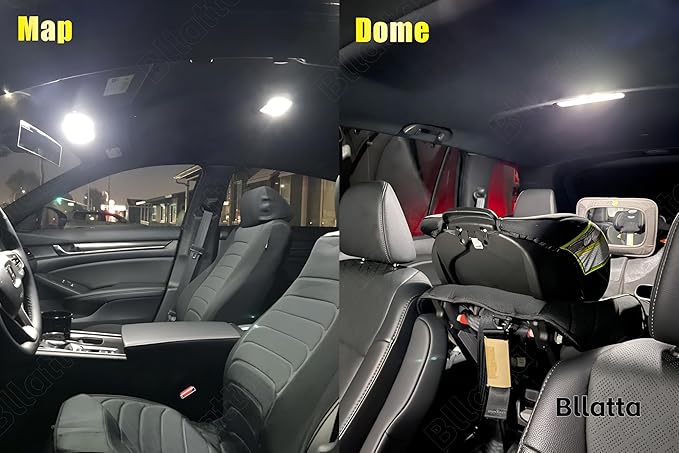 14pcs Interior Light Kit for Honda Accord 2013 2014 2015 2016 2017 2018 2019 2020 2021 2022 White 6000K LED Interior Light Kit + License Plate Light, Install Tool
