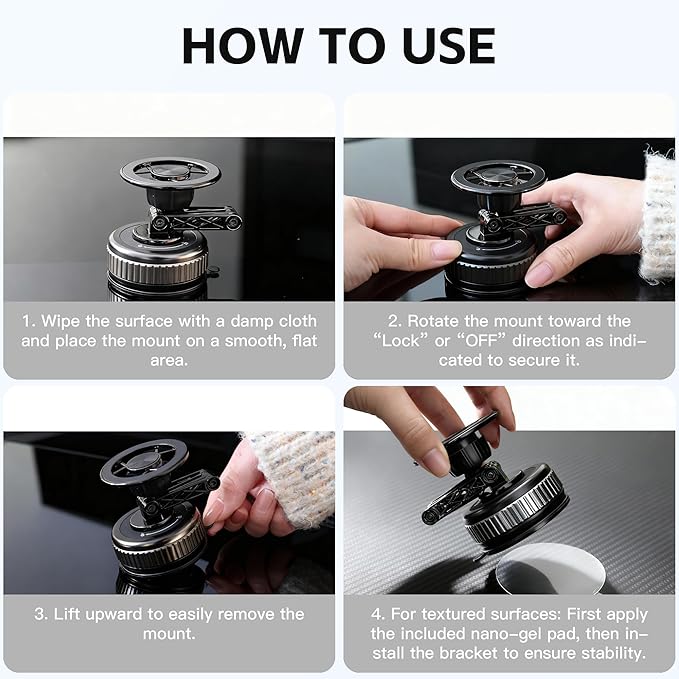 Car Phone Holder [120+LBS Strongest Suction & 2800gf Magnetic] , 360° Adjustable Magsafe Car Mount, Car Phone Mount for Cars/Gyms/Mirrors/Shower Stalls, Compatible with iPhone and Android Devices (6)