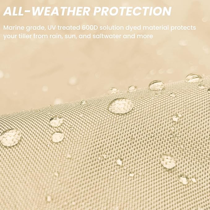 SavvyCraft Waterproof Boat Steering Wheel Covers, Heavy Duty Solution-Dyed 600D Fade-Resistant UV Protection Sailboat Yacht Marine Steering Wheel Protector Case, Vecro and Zipper Closure Beige 26"