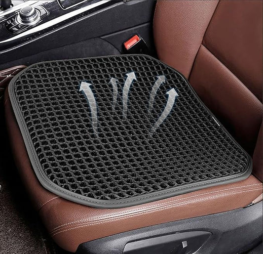 New Summer Vented Cooling Air Mesh Seat Cushion Pad for Car,Universal Ventilated Breathable Seat Cover Fits Car SUV Truck Van Pickup of Driving Seat for Men Women (Black-SeatCushion-1PCS)