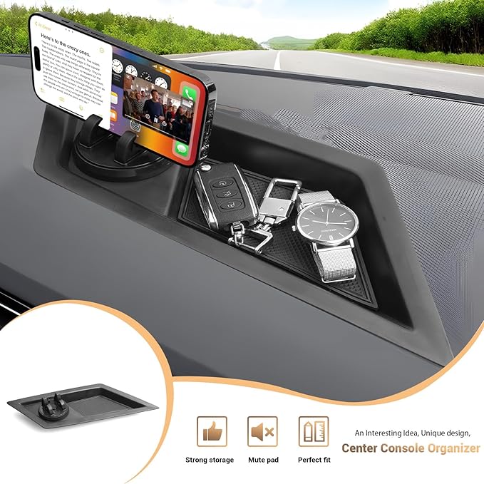 YEE PIN Compatible with VW Tiguan Dashboard Tray Center Console Dash Storage Tray VW Tiguan, Tiguan Dashboard Organizer Tiguan Behind Dash Screen Organizer for 2018-2023 2024 VW Tiguan Accessores