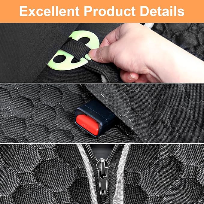 Mancro Dog Car Seat Cover for Back Seat, 2026 Upgraded 600D Heavy Duty Waterproof & Scratch-Resistant Dog Hammock for Car, Back Seat Pet Cover for Dogs with Sedan, Trucks and SUVs, Standard, Black