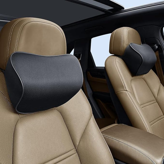 Car Neck Pillow for Driving, Soft Car Neck Pillow Memory Foam Neck Support Pillow, Comfortable Ergonomic Design for Travel, Cervical Support and Neck Pain Relief (Black, 1Pcs)