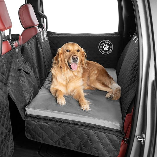 Ruff Liners Truck Back Seat Dog Bed Cushion, Extra Large Gray – As Seen on Shark Tank – for Large Seat Extender & XL Floor Cover – Waterproof, Machine-Washable – Backseat Dog Bed with Rebound Foam