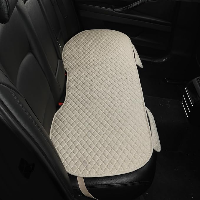 West Llama Linen Car Seat Covers,Bottom Seat Covers for Cars Include 1 Rear Bench Cover Universal Fits 90% Vehicles,SUVs,Cars,Sedans,Beige