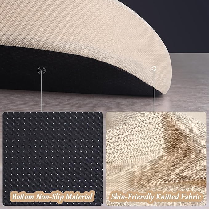 2 in 1 Wedge Car Cushions or Lumbar Support for Driving - 3.5 Inches Soft Memory Foam Driver Seat Cushion for Car Truck - Comfort Coccyx Cushion for Tailbone & Back Pain Relief, Brown