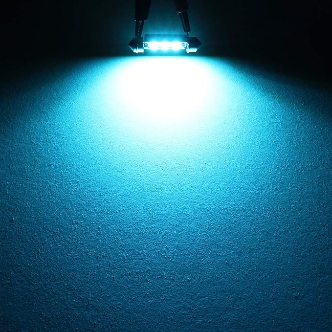 PHINLION 578 Ice Blue LED Light Bulbs, Super Bright 3030 6-SMD Festoon 41mm 42mm 211-2 212-2 214-2 Replacement for Car Interior Map Dome Trunk Courtesy Lights, Pack of 4