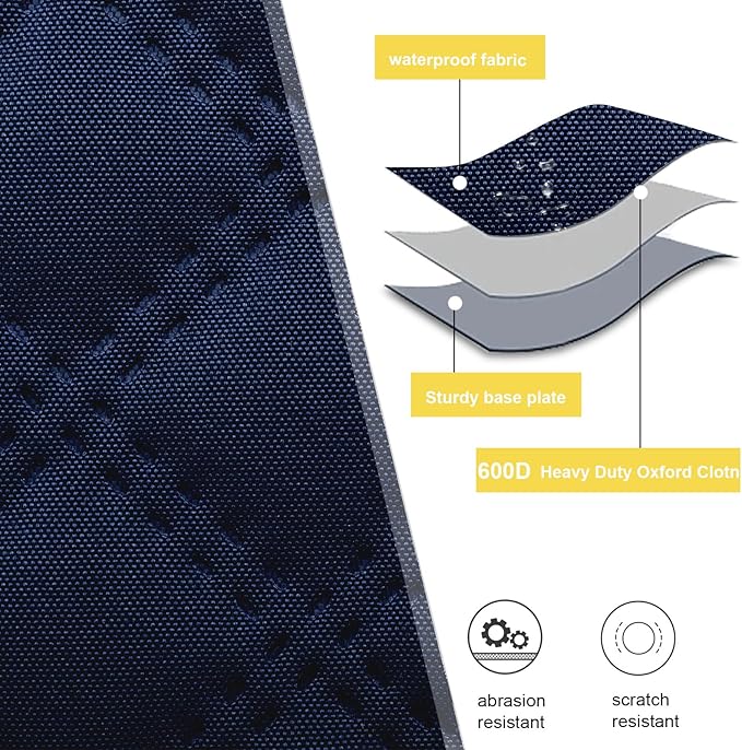 JiatuA Car Trunk Organizer for SUV, Car Storage Organizer Collapsible Multi Compartment Container Box, Adjustable Car Accessories for Women/Men, Dark Blue