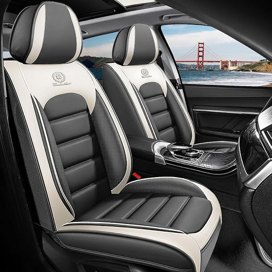 2 Seat Covers Fit for Acura ZDX 2024, Waterproof Premium Leather Automotive Accessories Seat Protectors Seat Cushions Wear-Resistant Car Seat Covers（Gray&White,Front Only）
