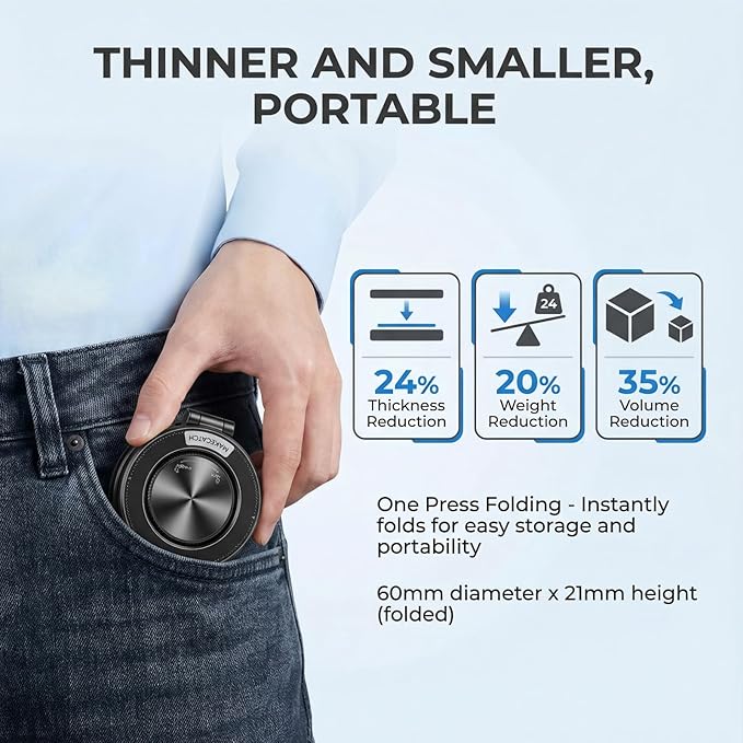 Magnetic Car Phone Mount, 0.83" Ultra-Slim Foldable Holder, [Vacuum Suction & Adhesive Pad] for Textured Dashboard/Windshield/Screen, 3-Joint Metal MagSafe Mount for iPhone 17 Pro Max -Black