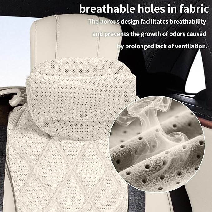 Car Neck Pillow, Comfortable Neck Pillow for Driving, Ergonomic Car Neck Support Pillow for Relieve Driving Fatigue, Suitable for Driving, Traveling (Beige)