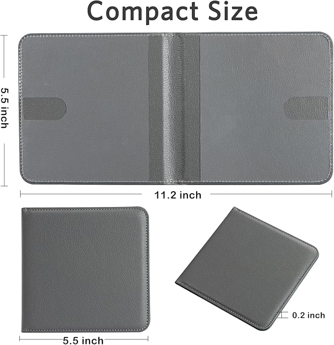 CoBak Car Registration and Insurance Holder - Men and Women Small Lightweight Vehicle Glove Box Car Organizer, Auto Truck Comparment Accessories Case for Essential Document, Driver License (Gray)