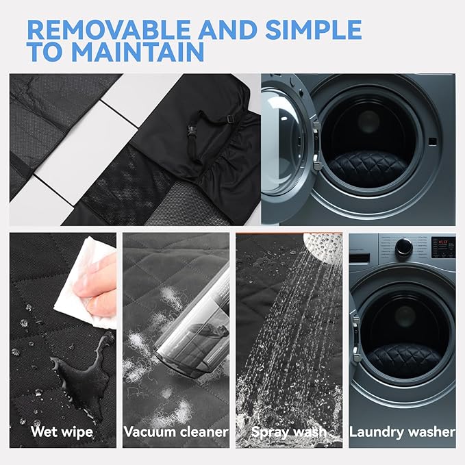 High Barrier Dog Car Seat Cover,Waterproof Back Seat Extender for Dogs,Car Seat Protector,Hard Bottom Holds 500 lbs,600D Nonslip Dog Hammock,Pet Bed for Cars,SUVs, Small Trucks