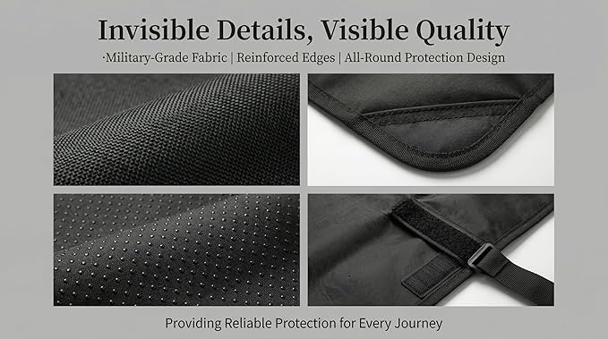 Dog Hammock Car Seat Cover - 100% Waterproof 600D Heavy Duty | Scratch-Proof Nonslip Back Seat Protector with Side Flaps for Cars, Trucks, SUVs (Black/Thin)