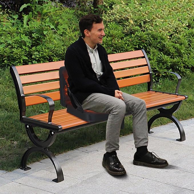 Nice C Heated Stadium Seat with Battery, Heated Seat Cushion, Heated Bleacher Seat, Stadium Seat with Back, Lightweight, Thick Padded with Carry Handle, Power Bank Included (2-P Heated Black)