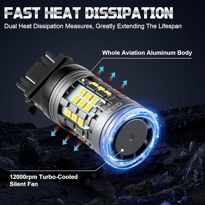 2PCS 3157 LED Bulb, Super bright 3156 3056 3057 3047 3457 4157 LED, Anti Hyper Flash CANBUS Error Free, Replacement Light Kit Set for Back Up Reverse Lights - White