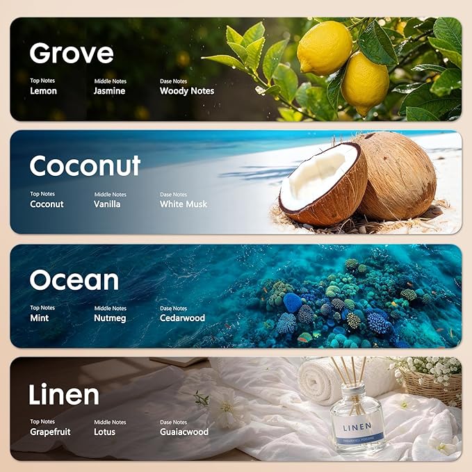 Wooden Car Air Freshener for Vent, Refillable Essential Oil Diffuser Clip with Long-Lasting Natural Scent, Solid European Beech wood & Metal Luxury Auto Deodorizer