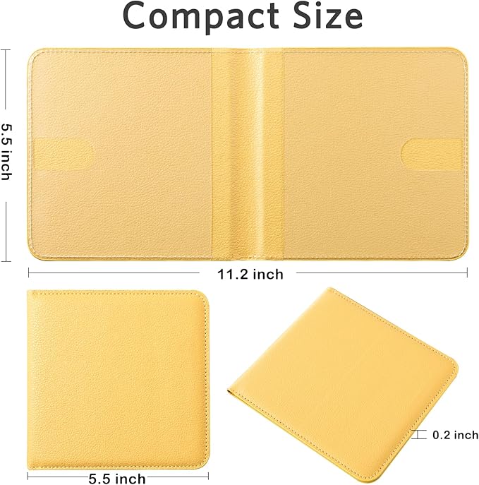 CoBak Car Registration and Insurance Holder - Small and Lightweight Vehicle Glove Box Car Organizer, Auto Truck Comparment Accessories Case for Essential Document, Driver License (Mustard Yellow)