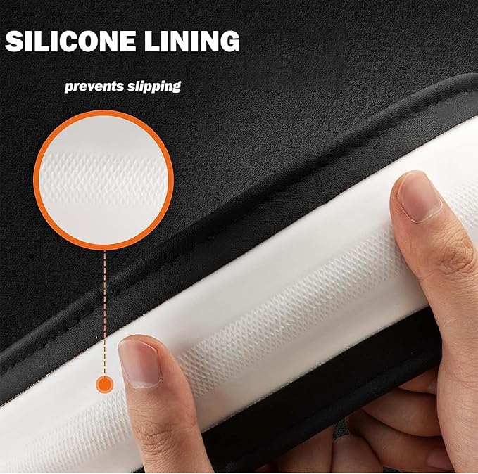 Vintage Groovy Flowers Car Leather Steering Wheel Cover - 15-inch Universal Microfiber- Soft & Breathable & Silicone Anti Slip Auto Steering Wheel Wrap for Women (Black)