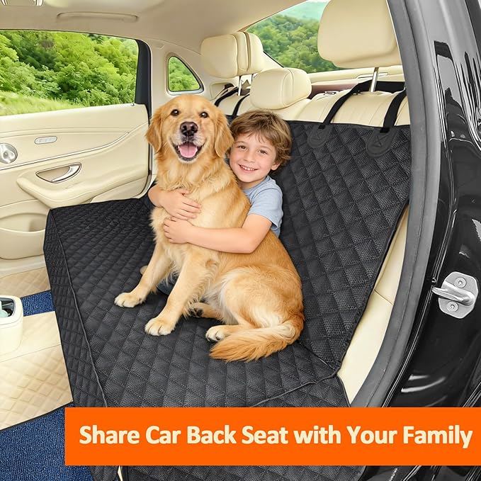 Dog Car Seat Cover for Back Seat Pet Cover for Dogs, Waterproof Nonslip Car Seat Covers Protector Scratchproof Pet Bench Seat Covers for Cars, Truck, SUV