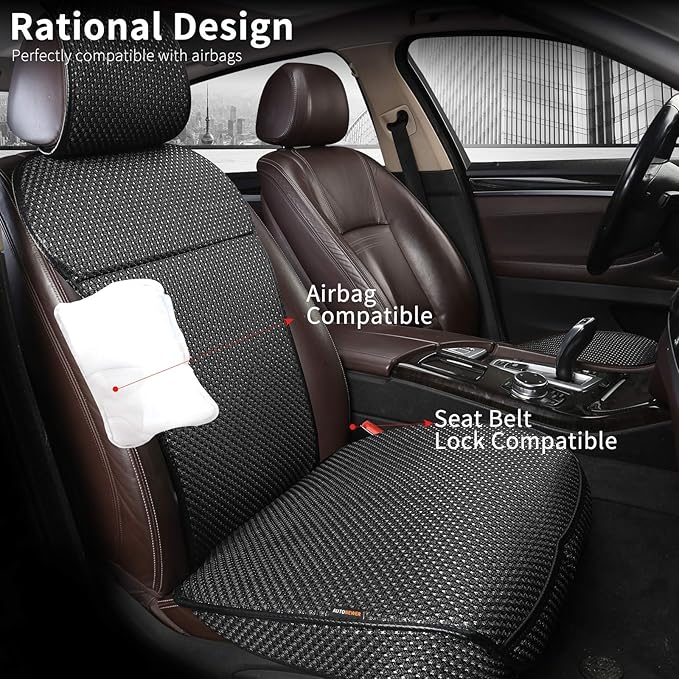Auto Newer Luxury Breathable Car Seat Cover Fit Four Seasons, Universal Front of Car Seat Cushions, Bottom Seat Covers of Full Wrapped Edge,Universal Fit for 95% Cars,SUV,Pickup(Black，1PCS)