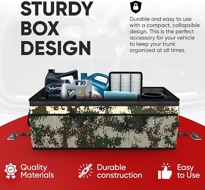 FORTEM Trunk Organizer For SUV Car Trunk Organizer, Foldable Storage, Car Accessories for Women Men, Collapsible Bag, Perfect Christmas Gifts, 600D Oxford, Non Slip Bottom, Straps, Soft Cover (85L)