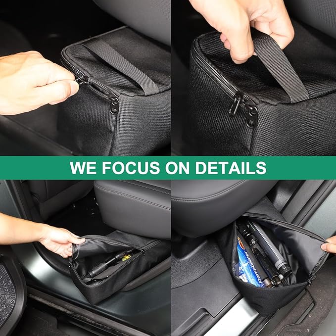 Under Seat Organizer for Hummer EV Accessories Backseat Rear Hidden Under Seat Storage Bags Portable Waterproof Foldable Storage Tool with Handle for Hummer EV SUV 2024 2025 2026