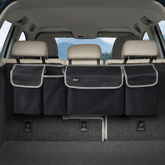 JOYSKY Car Trunk Organizer for SUV, Backseat Hanging Trunk Organizer for Jeep, Hatchback, MPV, Large Capacity Seat Back Storage Bag, Made of High Density Fabric, Space-saving Car Interior Accessory