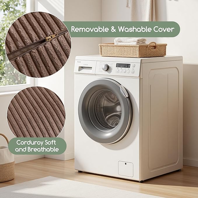 HIGOGOGO Lumbar Support Pillow for Recliner Chair/Accent Chair/Couch, Memory Foam Back Support Cushion for Elderly, Recliner Cushions for Back Rest, Pain Relief, Reading, Washable Cover, Brown