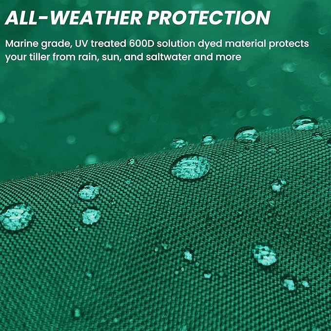 SavvyCraft Waterproof Boat Steering Wheel Covers, Heavy Duty Solution-Dyed 600D Fade-Resistant UV Protection Sailboat Yacht Marine Steering Wheel Protector Case, Vecro and Zipper Closure Green 60"