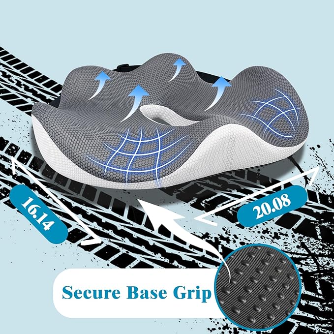 X-Large Seat Cushion for Truck Driver, Upgraded Cushion for Back Support and Pain Relief, Memory Foam with Non-Slip Washable Cover, Relieves Long-Term Truck Sitting and Pain