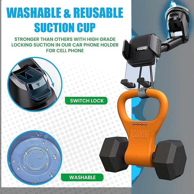 Car Phone Holder for Dashboard, Windshield, Air Vent - Universal Mount, Heavy Duty, Compatible with All Smartphones