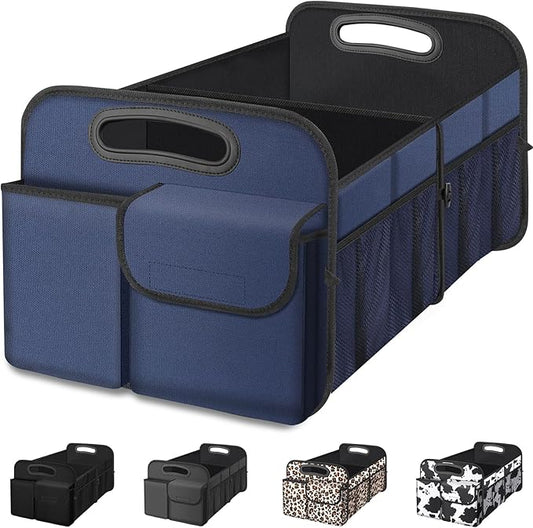 Femuar Car Trunk Organizer, Collapsible, Waterproof, Non-Slip, Blue, 52L, 5 Compartments, Rectangular, Portable, Practical/Functional